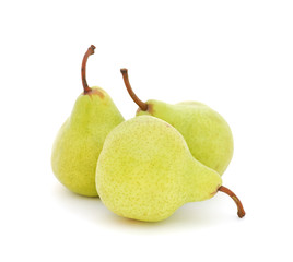 Pears on white background