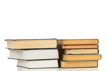 Book heap isolated on white background