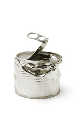 Crumbled tin can