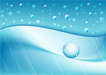 blue background with rain and drop