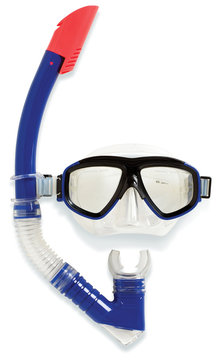 Diving Snorkel And Mask On A White Background