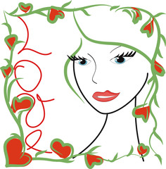 Silhouette: wonderful  young  girle,