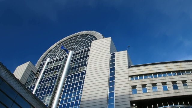 Time lapse clouds over European Parliament, Brussels. 25fps