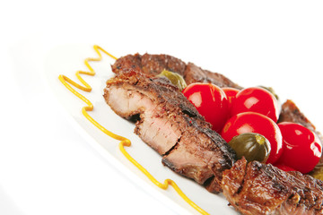 grilled small beef chunks