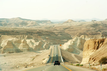 Road to Dead sea in Israel