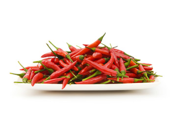 Hot peppers isolated on the white background