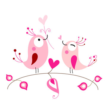 pink love birds