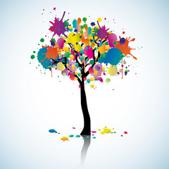 Colorful blot tree