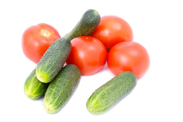 Fresh vegetables isolated on white background