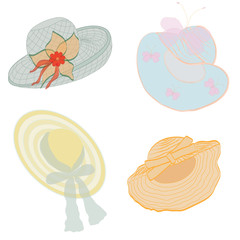Set of summer hats for woman