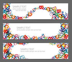 Fototapeta premium Banners with colorful rainbow numbers