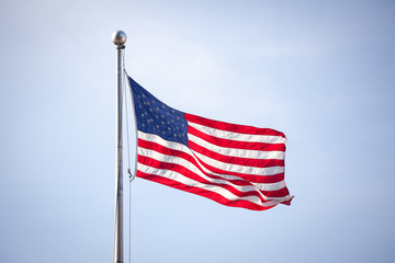 American flag on wind