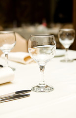 Wine glasses on the table - shallow depth of field