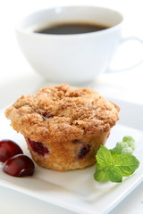 Cherry Muffin and Coffee