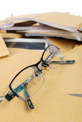 Fototapeta premium documents with glasses