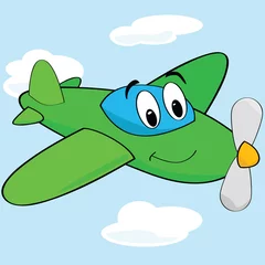 Photo sur Plexiglas Avion, ballon Avion de dessin animé