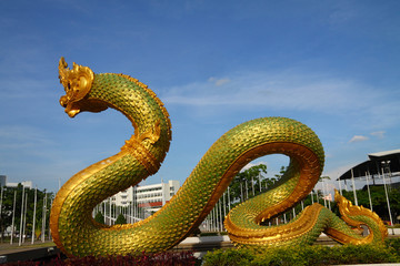 Thai dragon or king of Naga statue