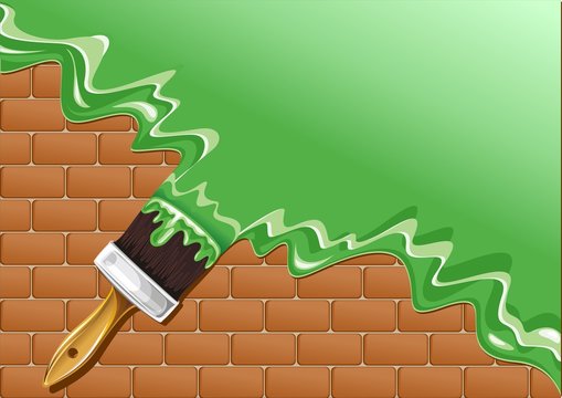 Muro di Mattoni con Pittura-Painted Brick Wall-Vector
