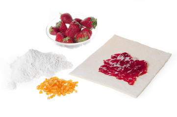 Fresh strawberry on a cook table