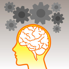 Emisfero cerebrale: pensiero con ingranaggi