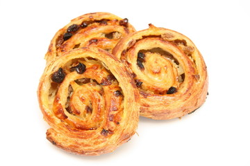 Trois pains aux raisins