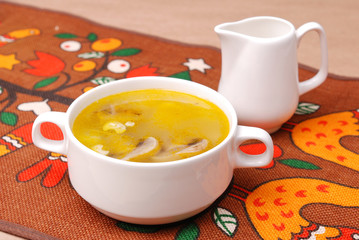 Chicken Soup with Mushrooms