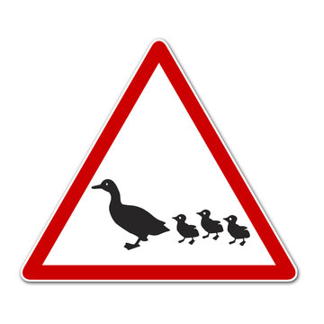 Se&ntilde;al PELIGRO MAMA PATA Y PATITOS
