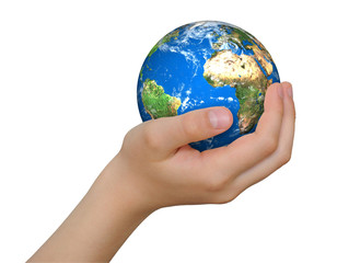 Erde in schützender Hand