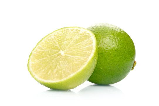 Lime on white background