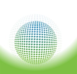colorful halftone sphere