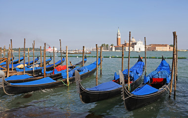 Fototapeta na wymiar Island and church of San Giorgio Maggiore, Venice, Italy,gondola