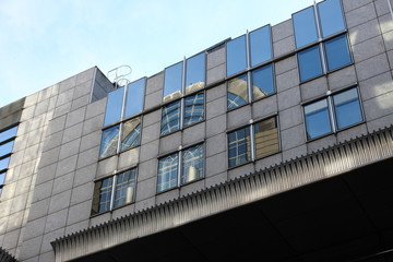 Fototapeta premium European Parliament made of glass and steel at late afternoon