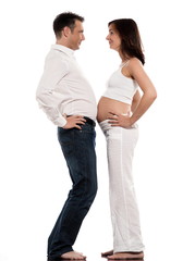 Couple Expecting Baby Showing belly