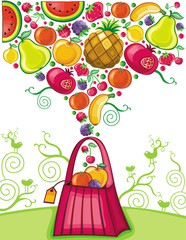 Shopping bag with fruit splash (fruit series)