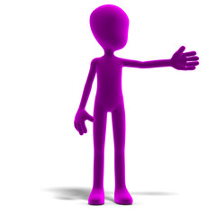 symbolic 3d male toon character show us the direction. 3D render