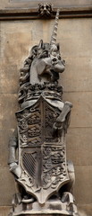 Unicorn. Facade detail. Houses of Parliament. London. UK.