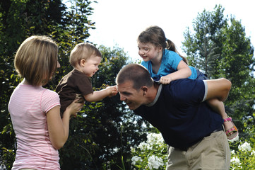 Young happy family