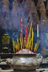 Smoke filled chinese temple