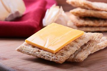 Wheat crackers with cheese