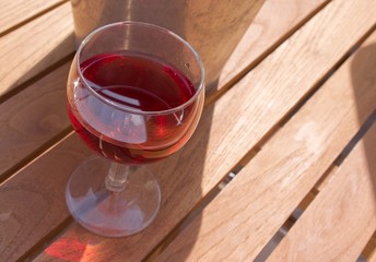 Glass of rose wine