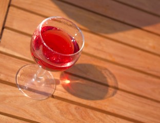 Glass of rose wine