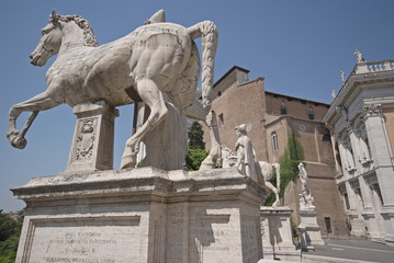 Fototapeta na wymiar Roma, Campidoglio, i Dioscuri e S. M. Aracoeli