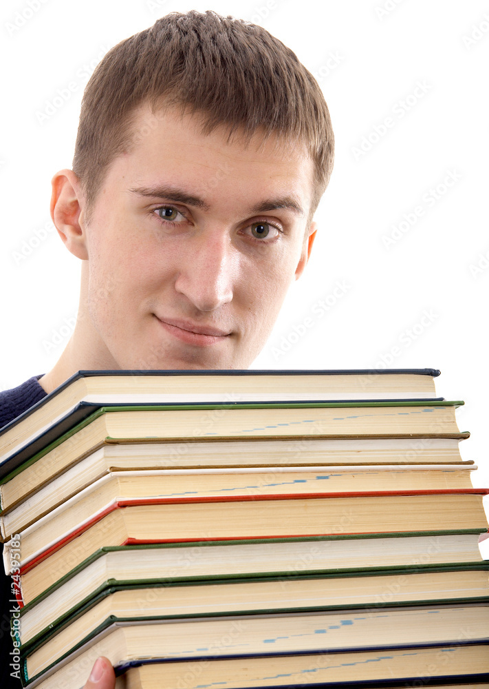 Wall mural man with books