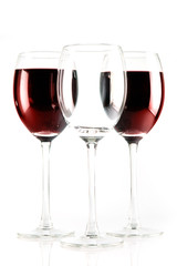 three wine glases