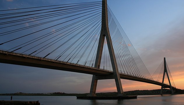 Atardecer sobre el puente, Ayamonte, Espa&ntilde;a