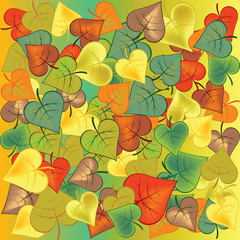 Autumn background with colored leaves