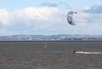 kitesurfer on River Exe