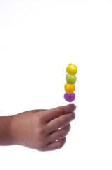 Jelly lollipop in the child hand