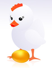 Chicken and golden egg