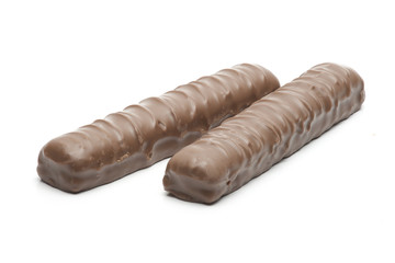 two bars of chocolate  with caramel